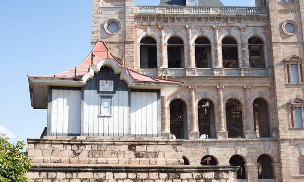 Antananarivo ,Madagascar - July 22, 2019 - Royal tombs at the Rova of Antananarivo, a royal palace complex (rova) in Madagascar that served as the home of the sovereigns of the Kingdom of Imerina