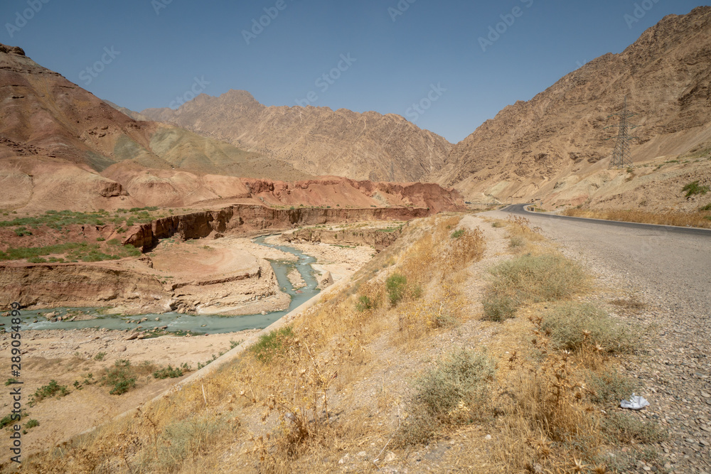 Wall mural Landscape in Samangan province on the highway from Mazar-e Sharif to Kabul, Aufghanistan (August 2019)