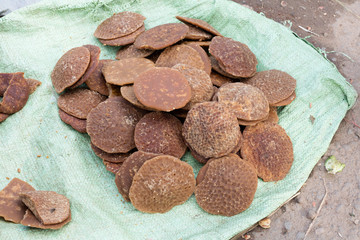Cookies made of pure honey, market in Madagascar