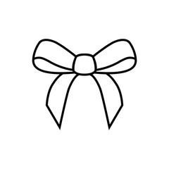 Icono plano lineal lazo en color negro