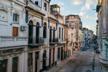 Old colorful building in the streets of Cuba