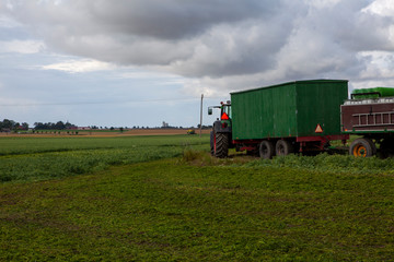 Obraz premium tractor working i field, Sweden