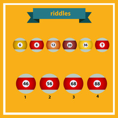 Counting games for kids and adults. Educational math game. Result. Crossword for social networks. Rebus. Riddle for the mind. Riddle with numbers. Vector