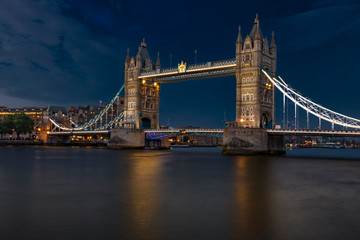 Fototapeta na wymiar The Tower Bridge, blue hour London, UK