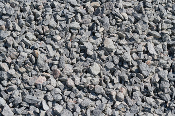  Gray crushed stone close-up pattern.