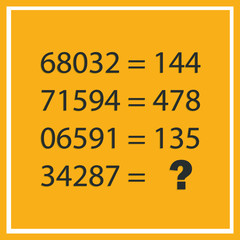 Counting games for kids and adults. Educational math game. Result. Crossword for social networks. Rebus. Riddle for the mind. Riddle with numbers. Vector