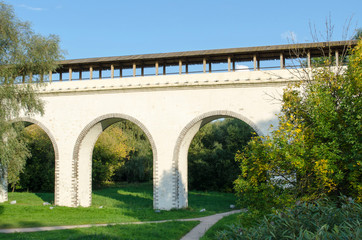 Fototapeta premium Waterworks Rostokinsky aqueduct in the Yauza River Valley in Moscow