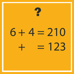 Counting games for kids and adults. Educational math game. Result. Crossword for social networks. Rebus. Riddle for the mind. Riddle with numbers. Vector