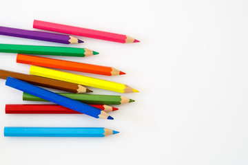 color pencils isolated on white background
