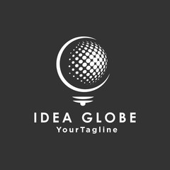 Bulb globe Logo design vector