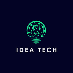 Technology Bulb Idea logo template,Tech Bulb logo designs, 