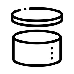 Cake Hat Round Carton Package Packaging Vector Icon Thin Line. Open And Closed Packaging Concept Linear Pictogram. Parcel, Box Shipping Equipment Black And White Contour Illustration