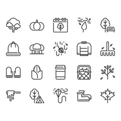 Autumn icon set.Vector illustration