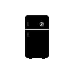 Black fridge vector icon isolated on white background