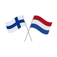 Netherlands and Finland flags vector isolated on white background