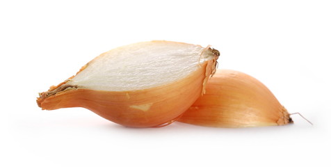 Onion slices isolated on white background