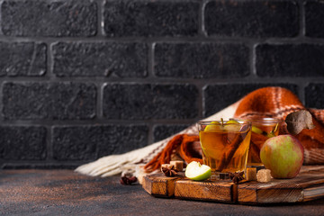 Spicy apple cider, autumn drink