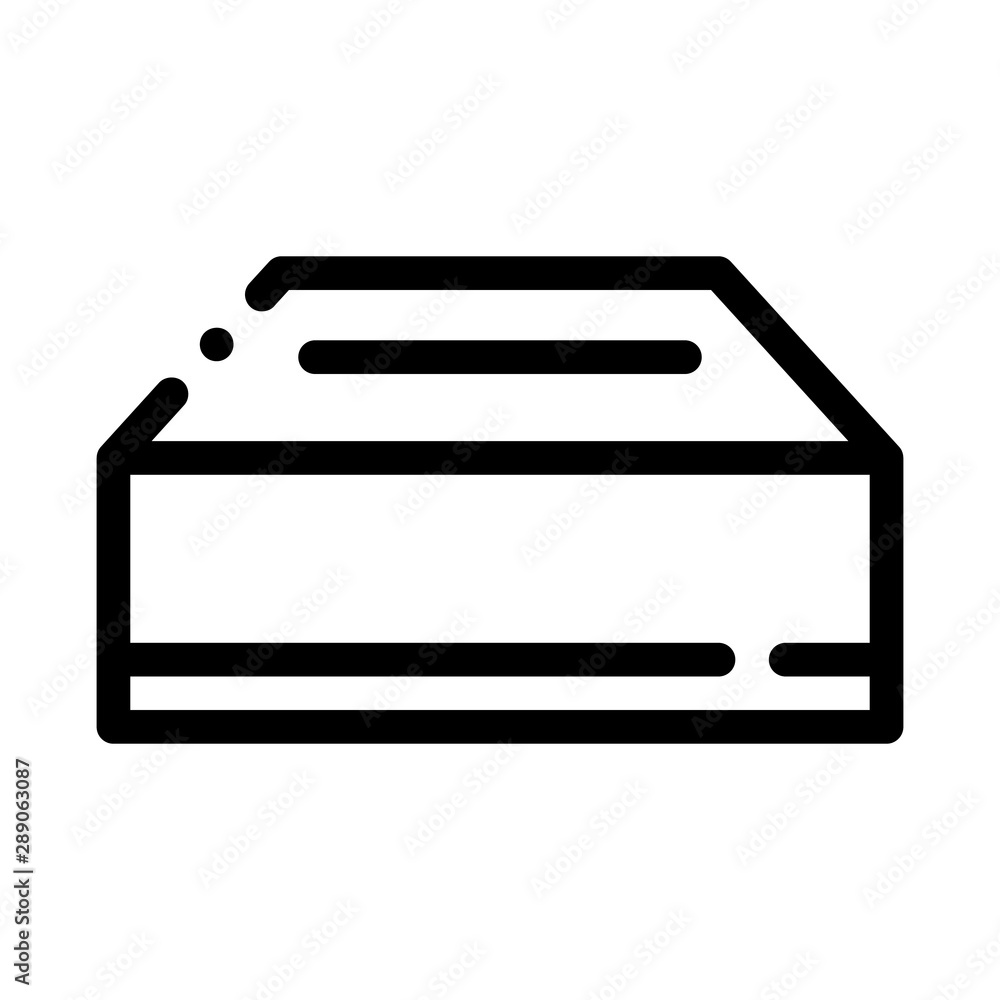 Aufkleber delivery container packaging element vector icon thin line. carton open and closed packaging concept