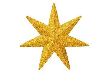 Fototapeta na wymiar Gold Christmas star on white