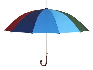 Rainbow umbrella on white