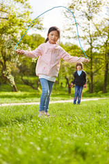 Asian girl in jump rope