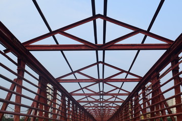 Fototapeta premium roof of modern iron bridge