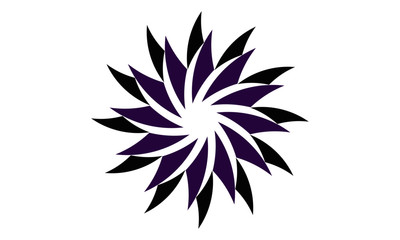 Abstract mandala star flower violet logo