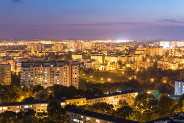 Nocna panorama miasta Lublin, Polska © Marcin Mularczyk