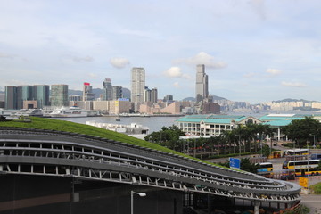 Obraz premium Paysage urbain et baie de Hong Kong 