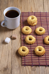 Fototapeta na wymiar Shortbread Cookies and black coffee