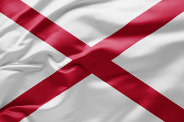 Waving state flag of Alabama - United States of America