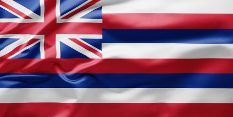 Waving state flag of Hawaii - United States of America