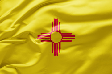 Waving state flag of New Mexico - United States of America