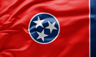 Waving state flag of Tennessee - United States of America