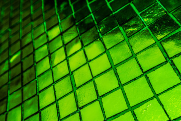 Beautiful closeup textures abstract color dark black white and light green tiles granite and light green glass pattern wall and background and art