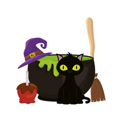Halloween cat cartoon vector design