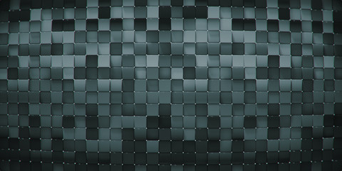 Gray glossy cubes 3D render