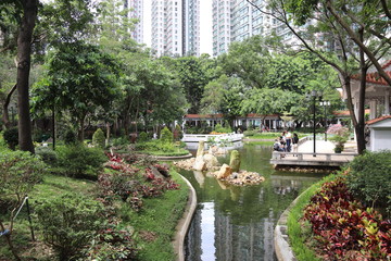 Etang d'un jardin à Hong Kong	