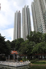 Obraz premium Tours d'habitations du quartier de Kowloon à Hong Kong 