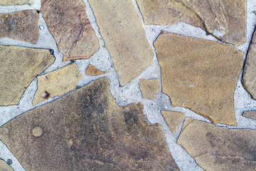 texture of small pebble stones paving