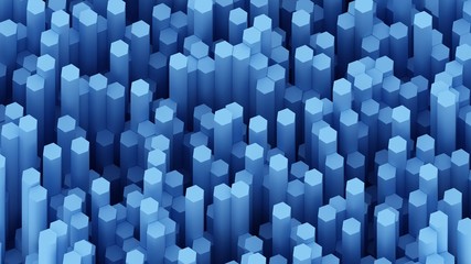 Duo tone hexagon 3D background texture. 3d rendering illustration. Futuristic abstract background. Modern technology