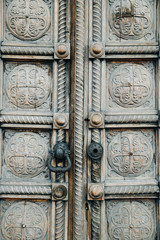 Traditional pattern door at Alexander Nevsky Cathedral in Sofia, Bulgaria