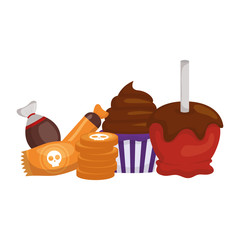 Isolated halloween candies vector design