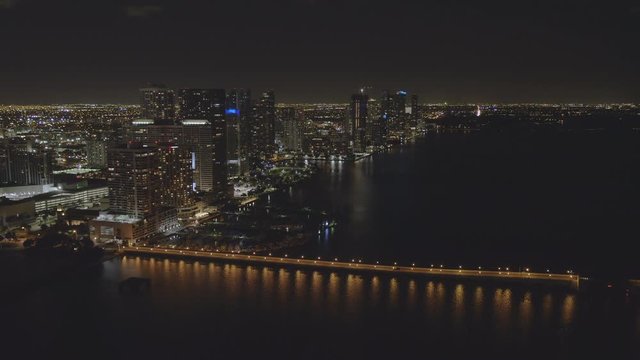 Aerial video Miami Biscayne Bay Edgewater 4k