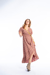 Beautyfull woman in Studio in Modern autum fashion