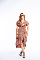 Beautyfull woman in Studio in Modern autum fashion