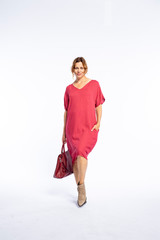 Beautyfull woman in Studio in Modern autum fashion