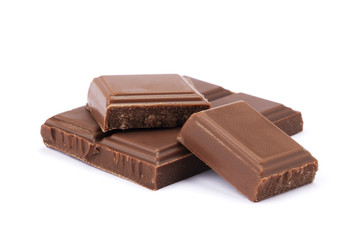 milk chocolate on a white background