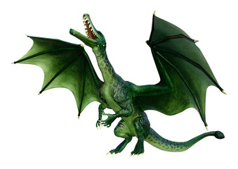 Fototapeta premium 3D Rendering Fairy Tale Dragon on White