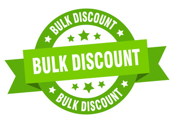 bulk discount ribbon. bulk discount round green sign. bulk discount